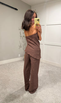 Rita Linen Top | Brown