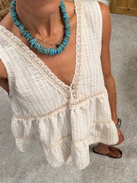 Stassi Lace Striped Set | Natural