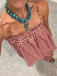 Olivia Plaid Set | Red/Taupe