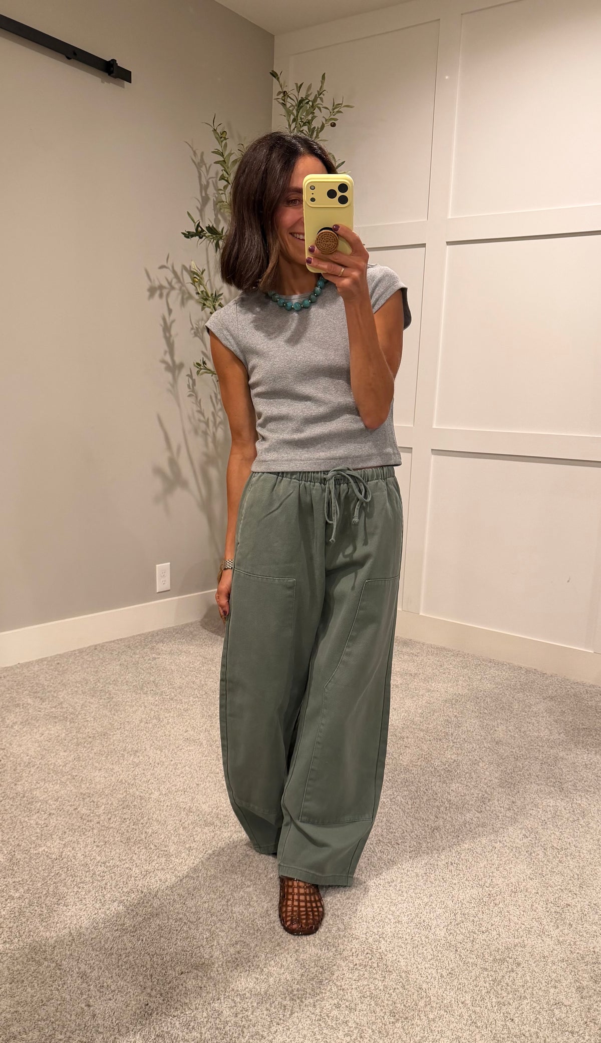Katie Ribbed Cap Sleeve Top | Heather Grey