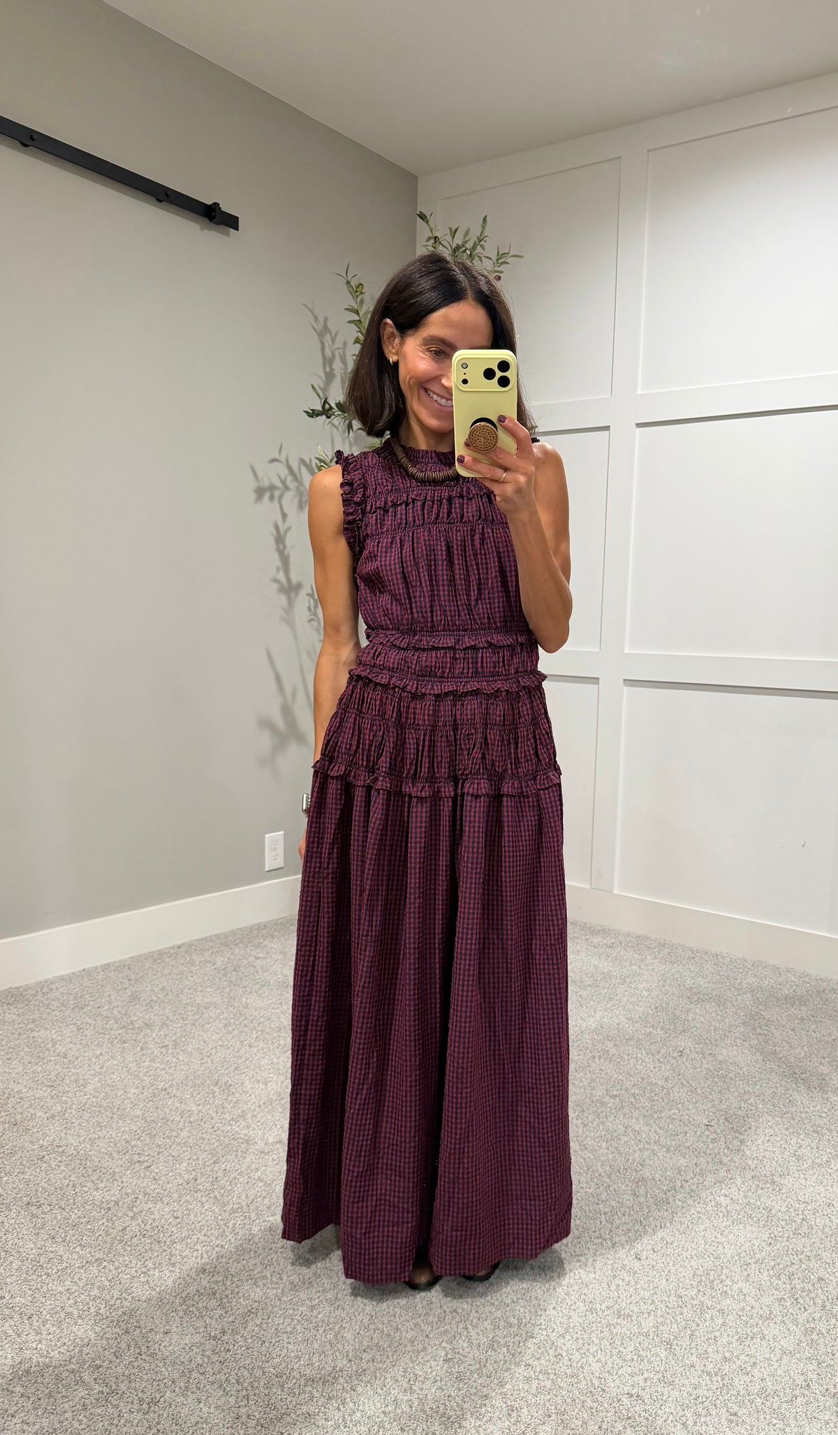 Neily Gingham Maxi | Red/Navy