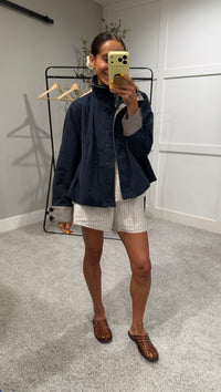 City Jacket | Navy/Plaid