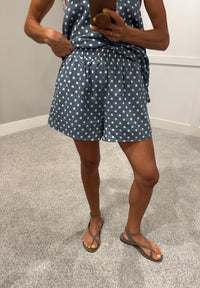 Denim Blue Polka Dot Halter Set