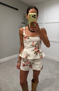 Litzy Floral Peplum Set