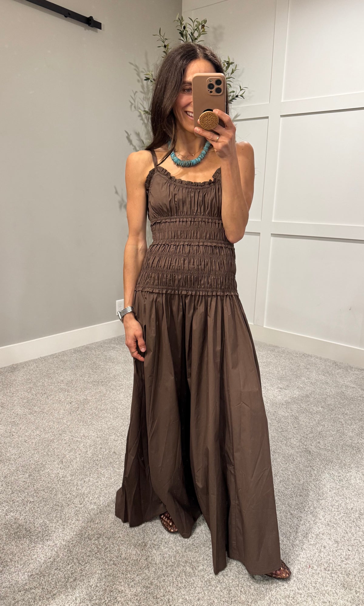 Luna Maxi Dress | Coffee Bean