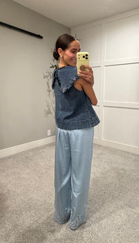 Addison Collared Denim Top