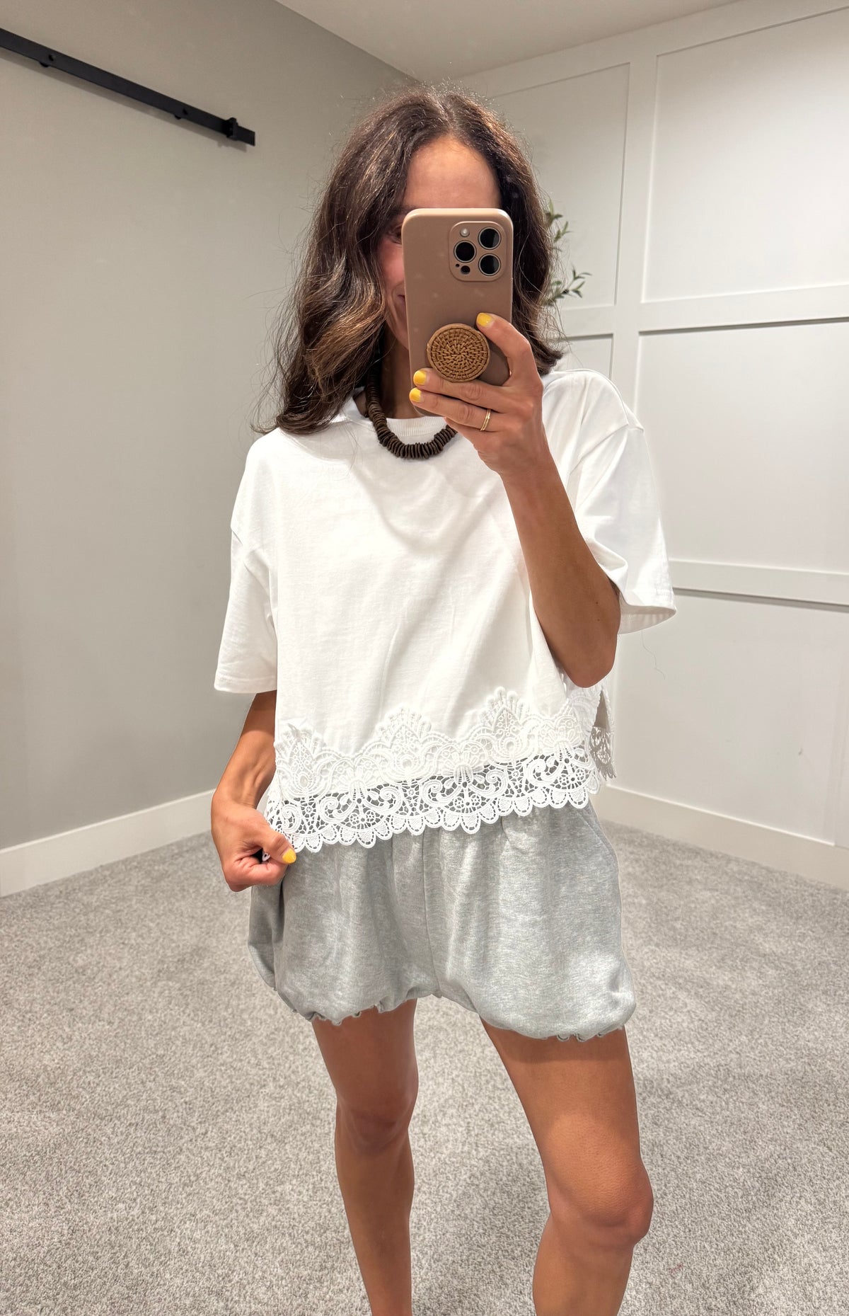Elevated Lace Basic White Tee
