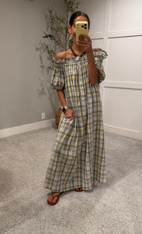 Charlotte plaid maxi dress | Sage