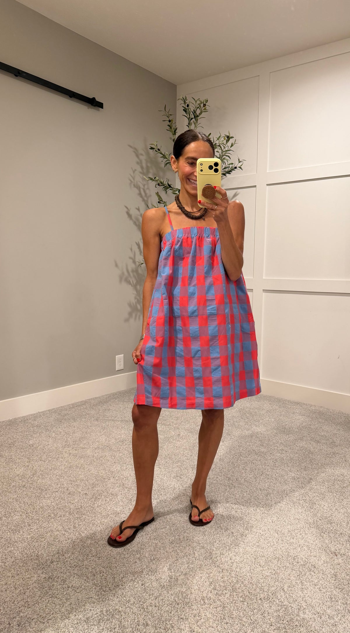 Cherry Blue Checkered Dress