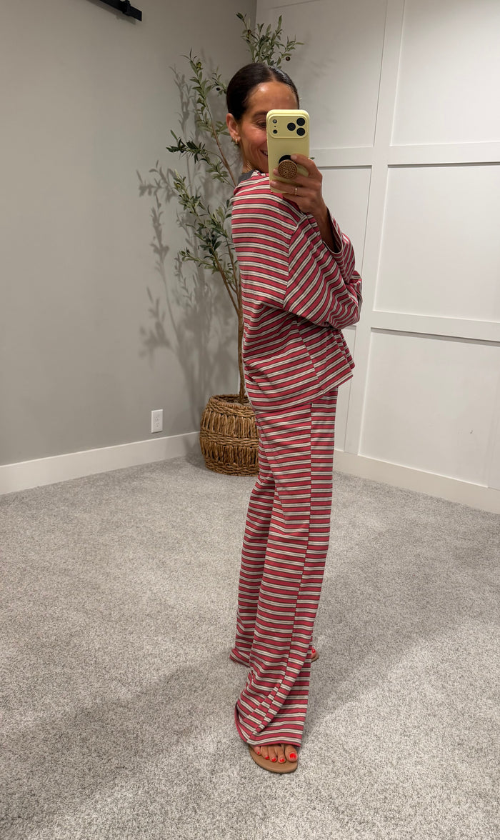 Whitney Striped Pants | Red