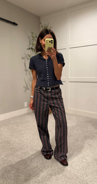 Vintage Stripe Jeans | Brown/Stripe