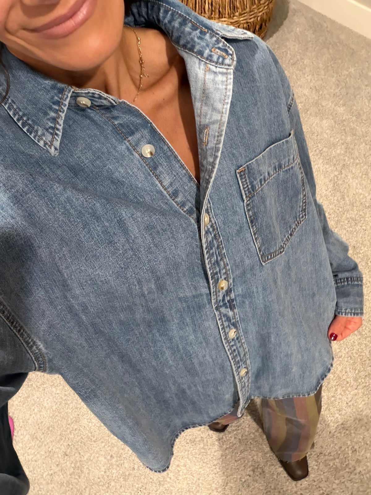The Denim Button Up Top