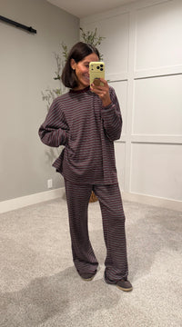 Lorenze Striped Set | Maroon Multi Stripe
