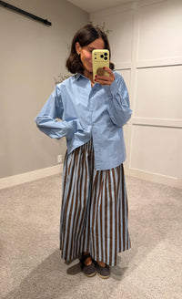 The Parker Stripe Skirt | Blue/Brown