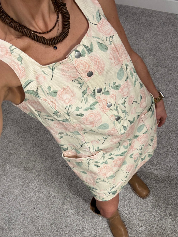 Marla Floral Denim Dress