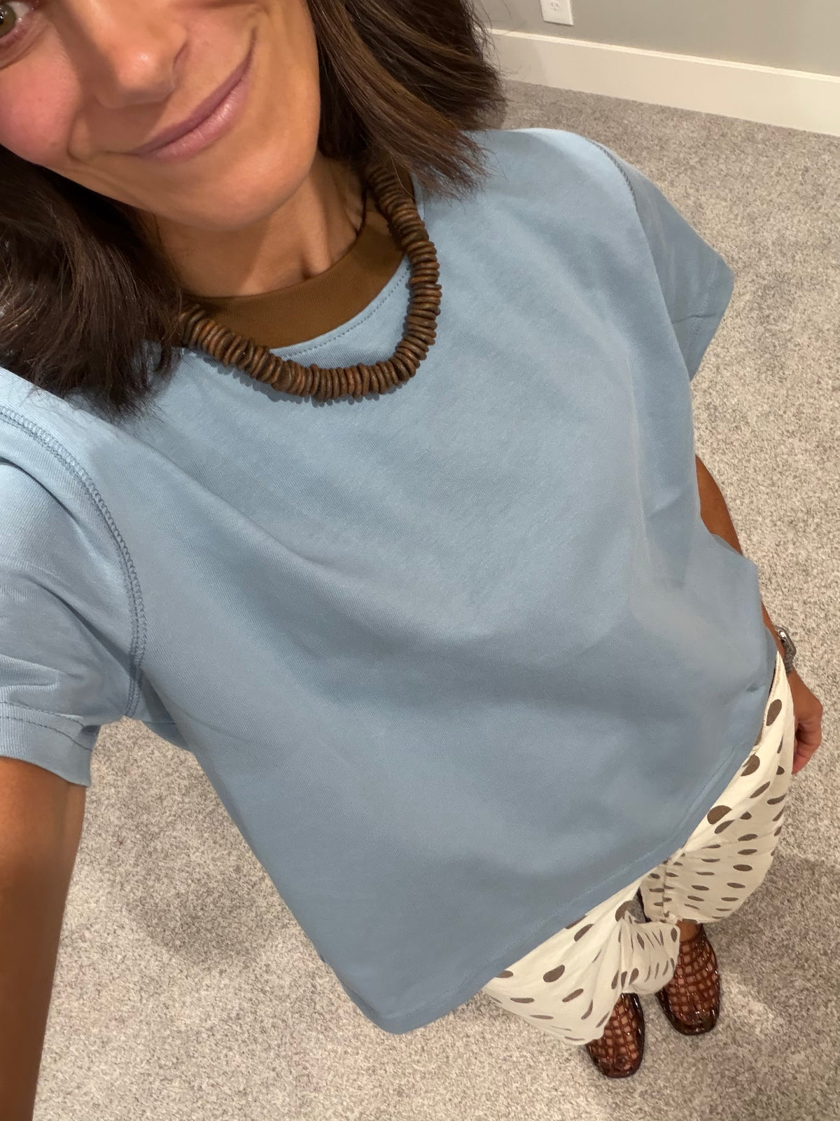 The Chloe Top | Blue/Brown