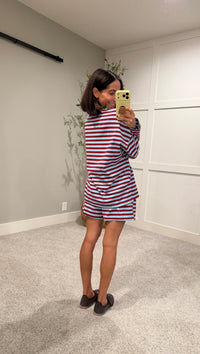 The Marlowe Stripe Set | Burgundy/Blue
