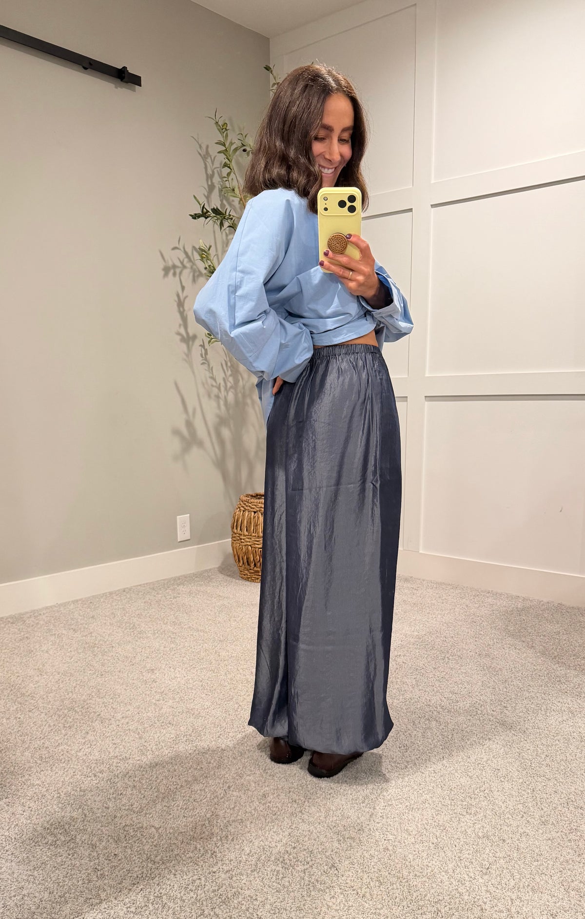 Satin Harem Balloon Pants | Indigo Blue