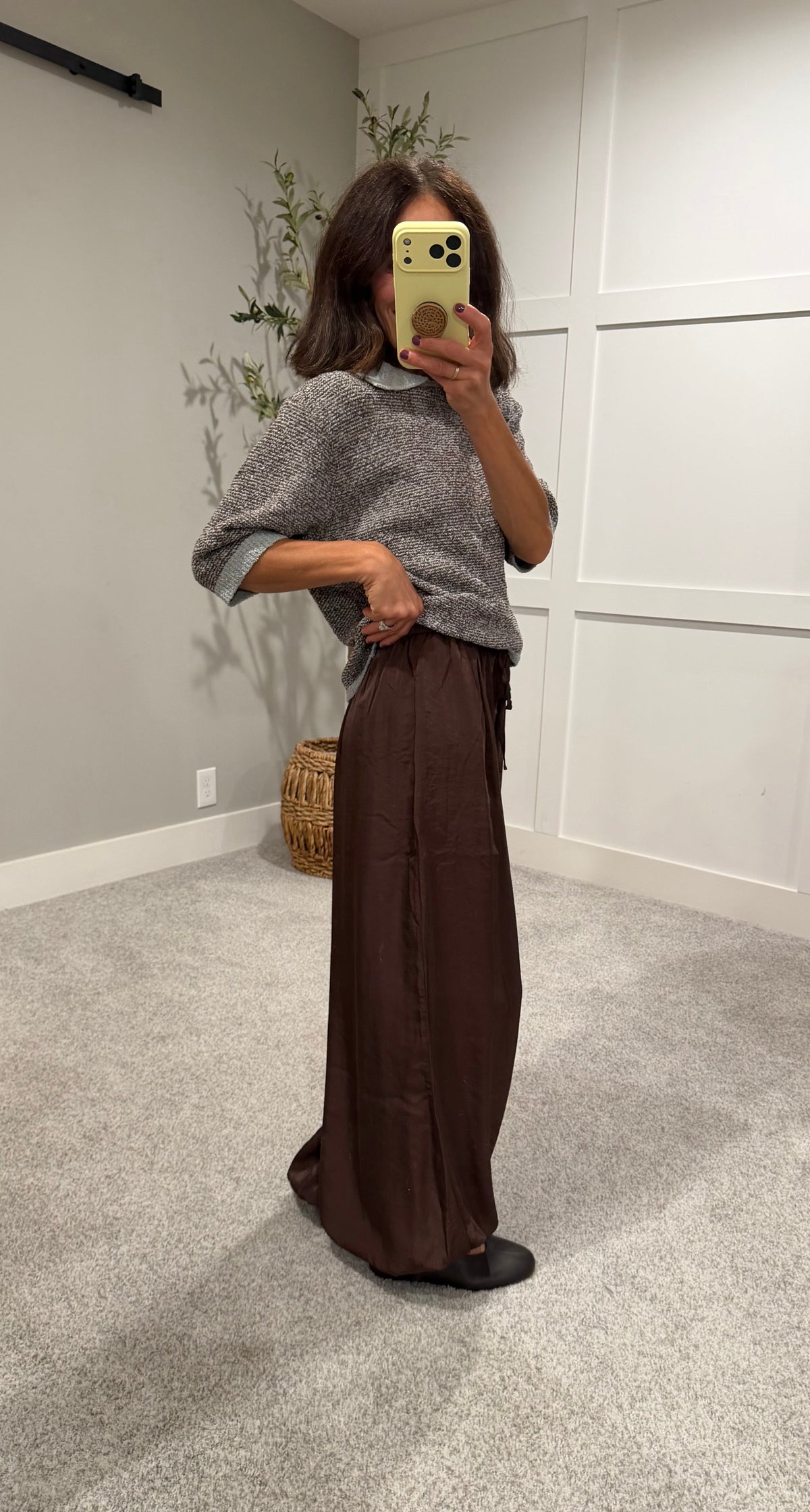 Satin Harem Balloon Pants | Deep Bark