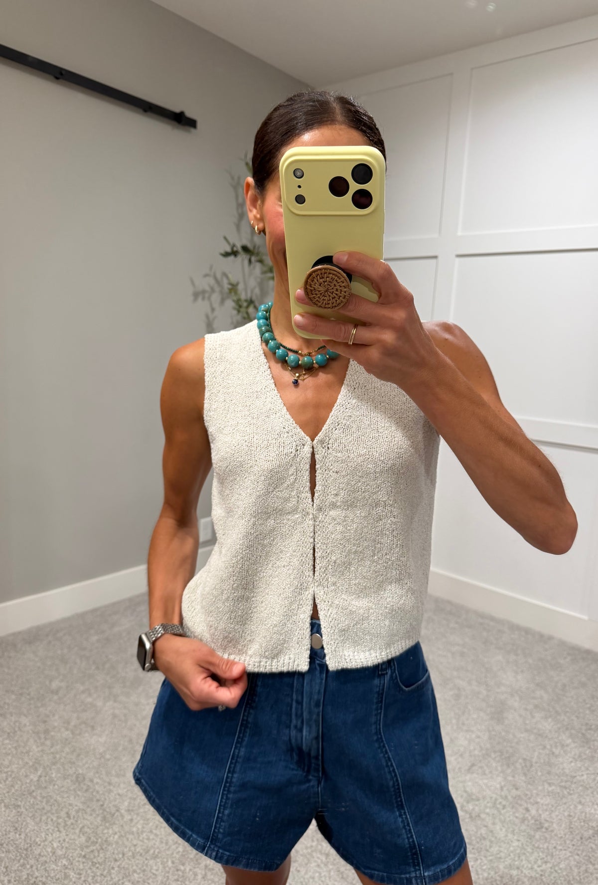 Peekaboo Knit Top | Ecru