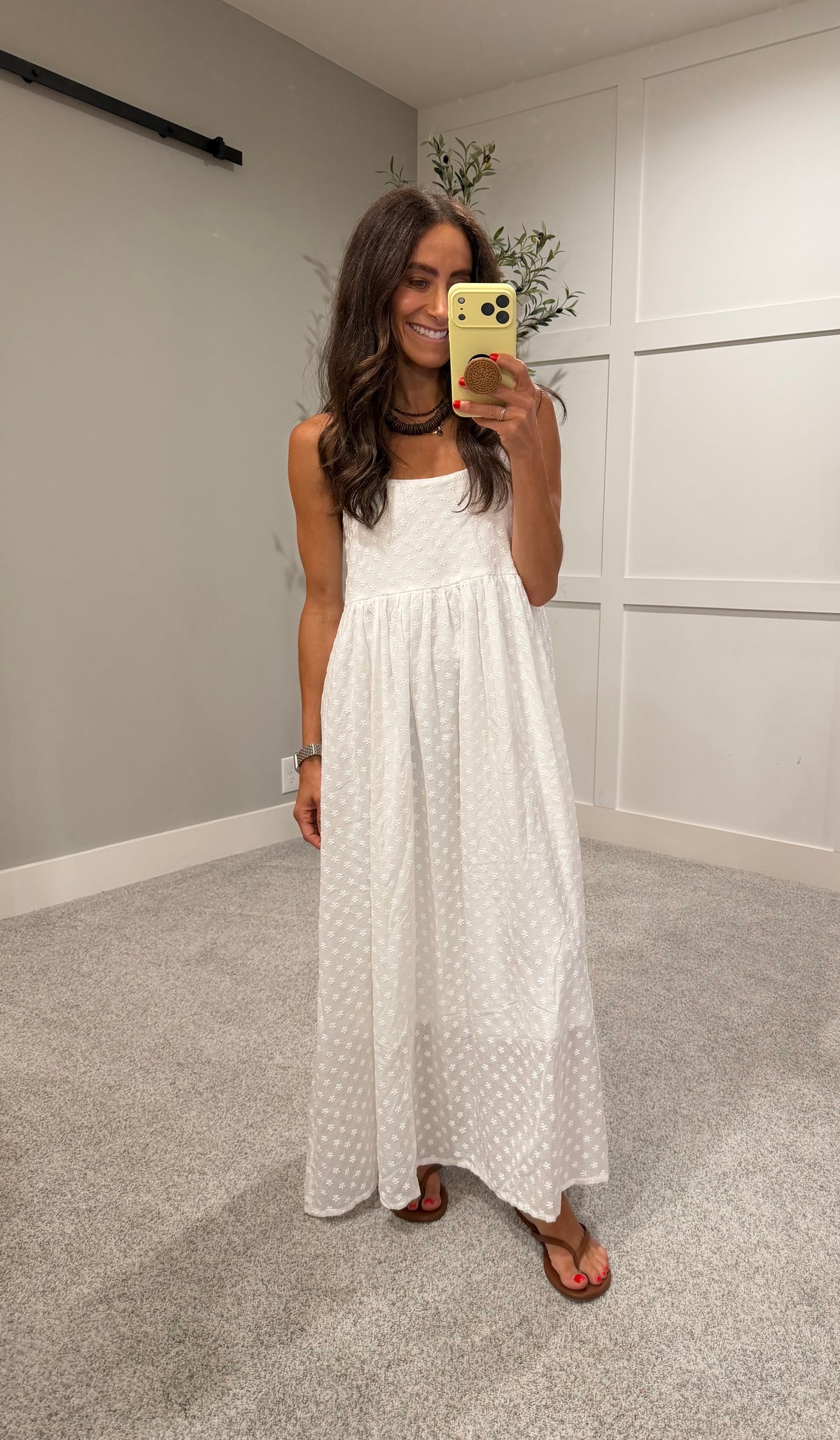 Embroidered Floral Dress | White