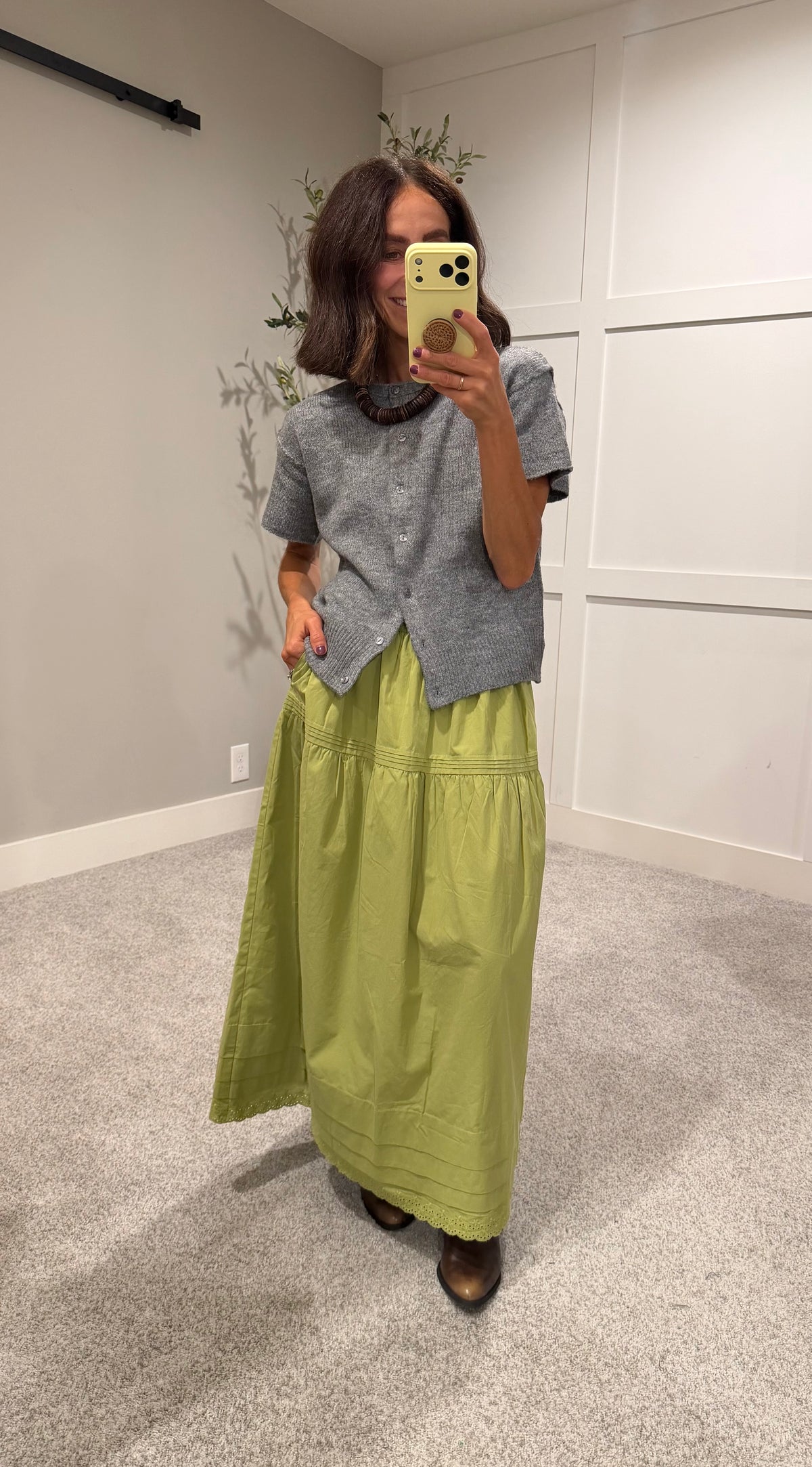 Poplin Skirt | Avocado