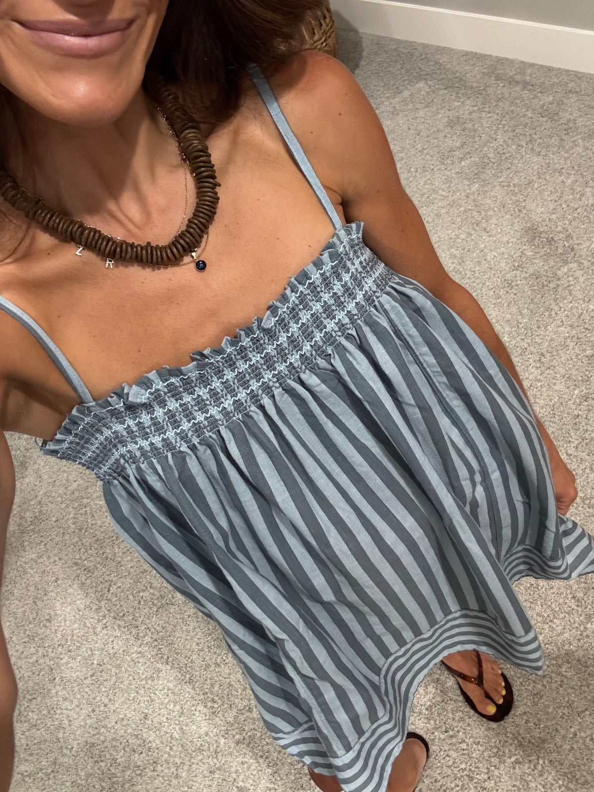 Serena Striped Cami Dress | Blue Stripe
