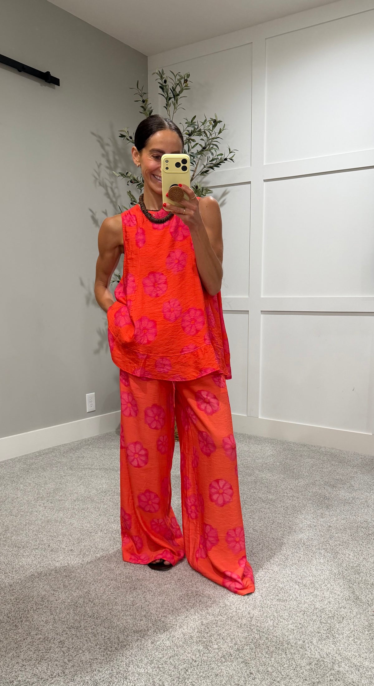 Kaui Floral Set | Red Orange