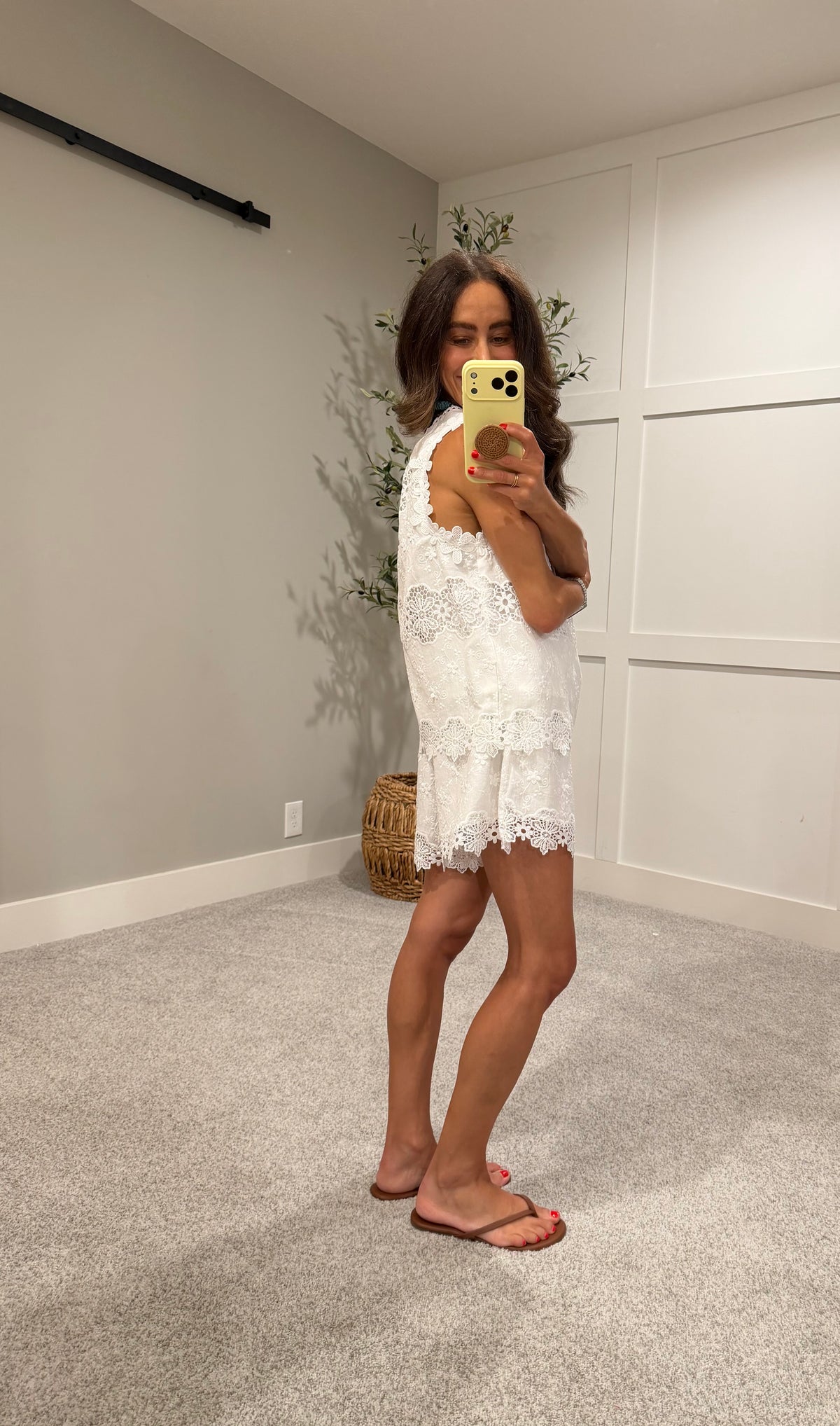Lucy Lace Embroidered Set | White