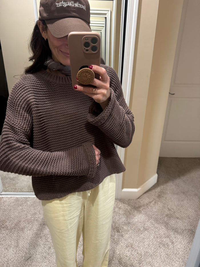 Stuart Knitted Top | Chocolate Brown