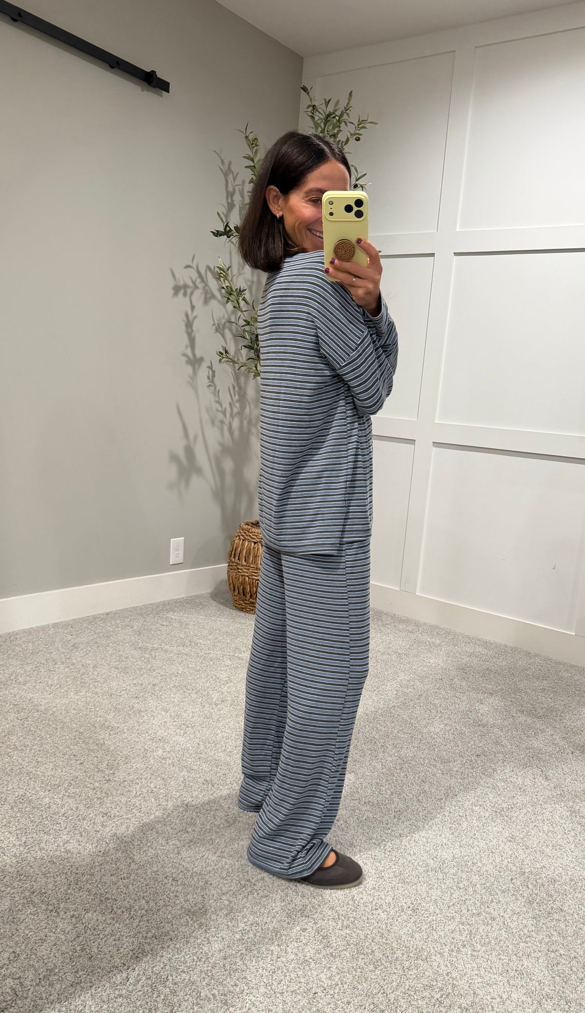 Langston Striped Set | Blue/Grey