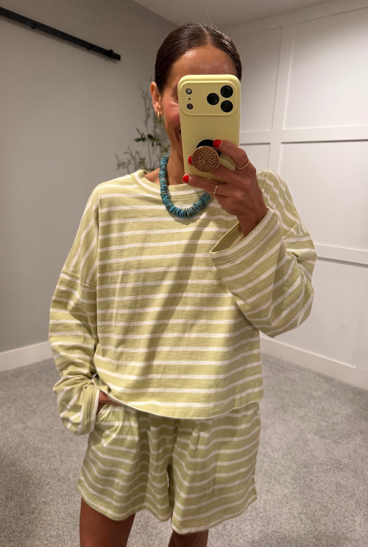 Summer Nights Striped Set | Light Green