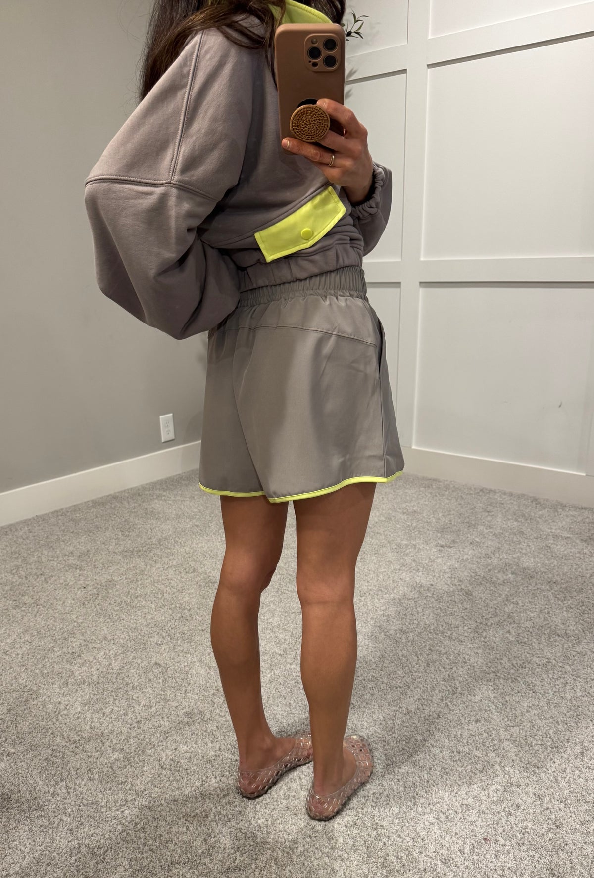Ava Set | Stone Taupe/Lime