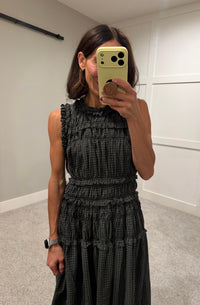 Neily Gingham Maxi | Olive/Charcoal Grey