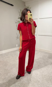 Nara Knit Set | Berry Red