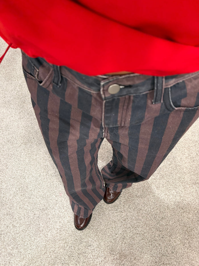 Vintage Stripe Jeans | Brown/Stripe