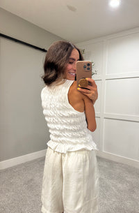 Elevated Smocked Tank | Off White