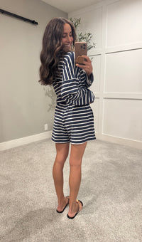 Summer Nights Striped Set | Navy