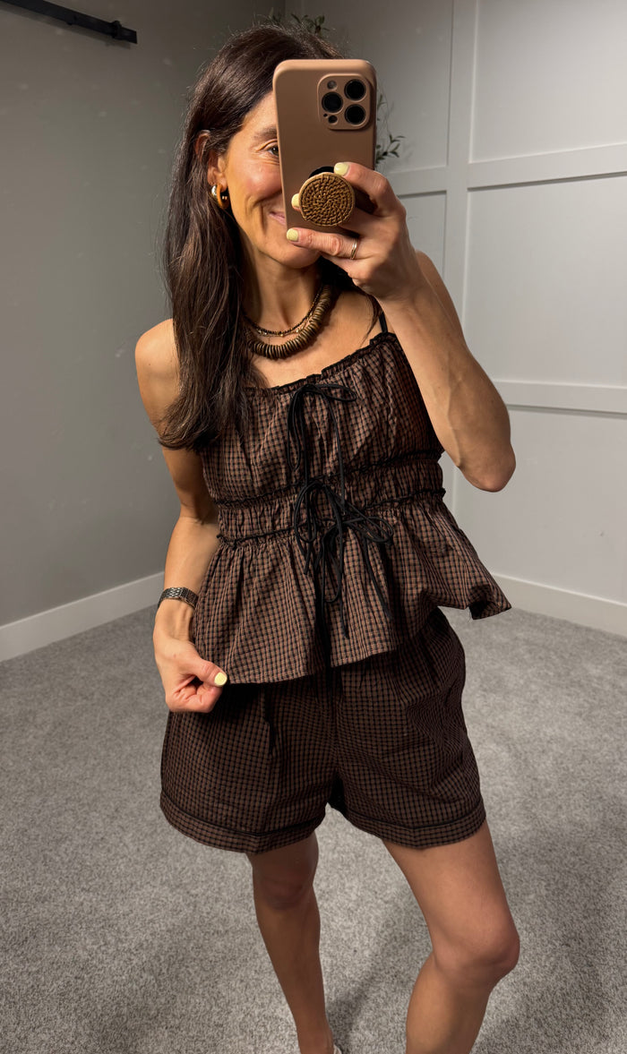 Brownie Checkered Top
