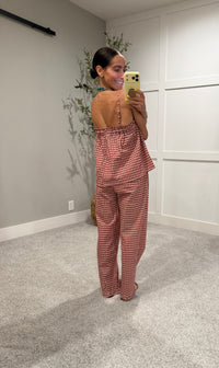 Olivia Plaid Set | Red/Taupe