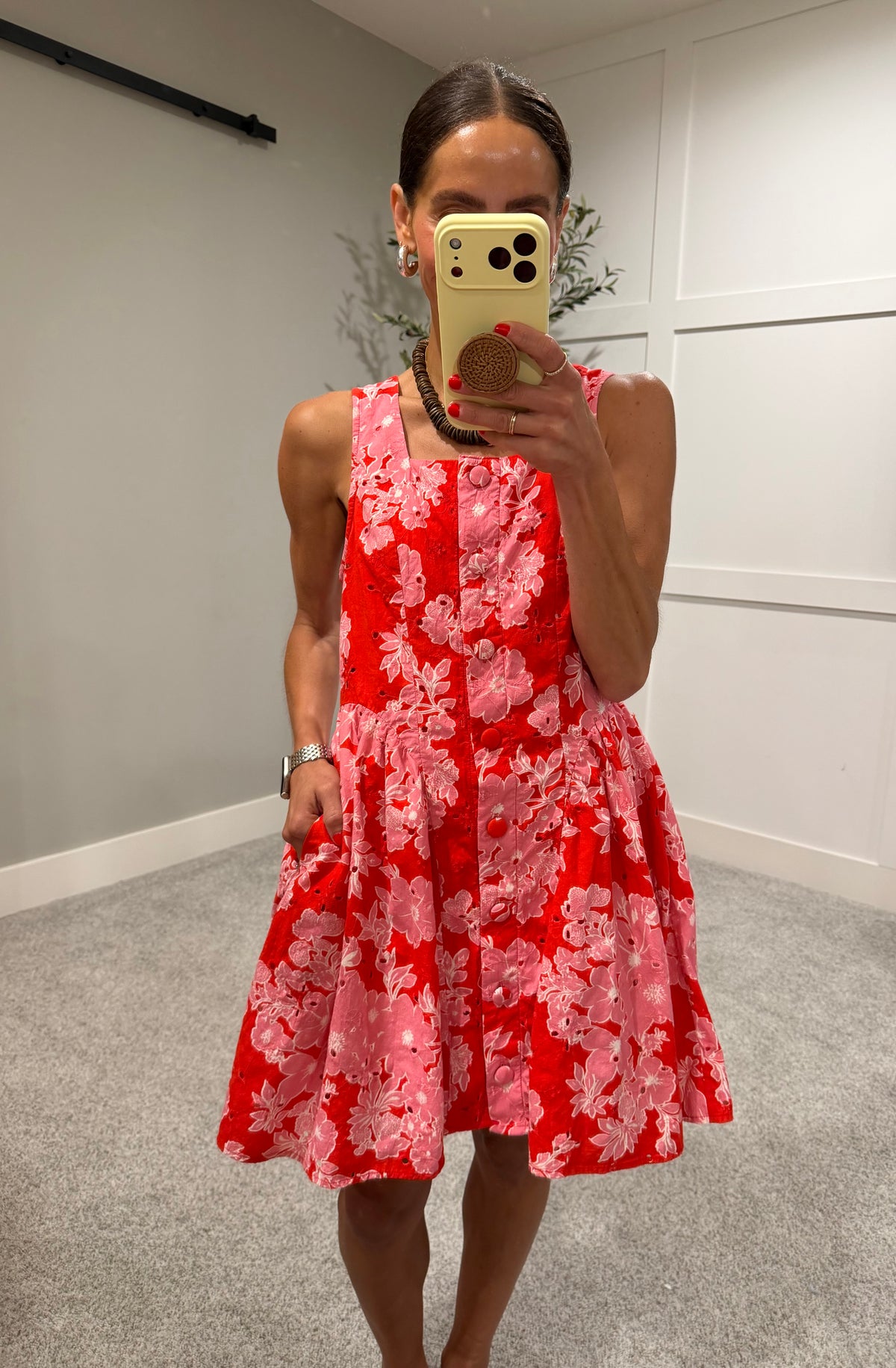 Azuela Floral Dress | Red/Pink
