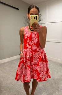 Azuela Floral Dress | Red/Pink
