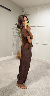 The Chloe Top | Brown/Pink