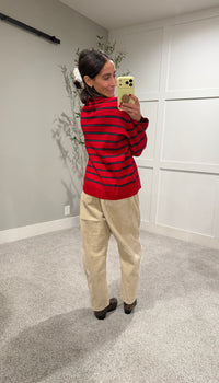 The Nora Sweater Polo | Red Striped