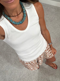 Summer Staple Scoop Tank | White