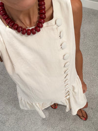 Sadie Drop Waist Mini Dress | Chalk