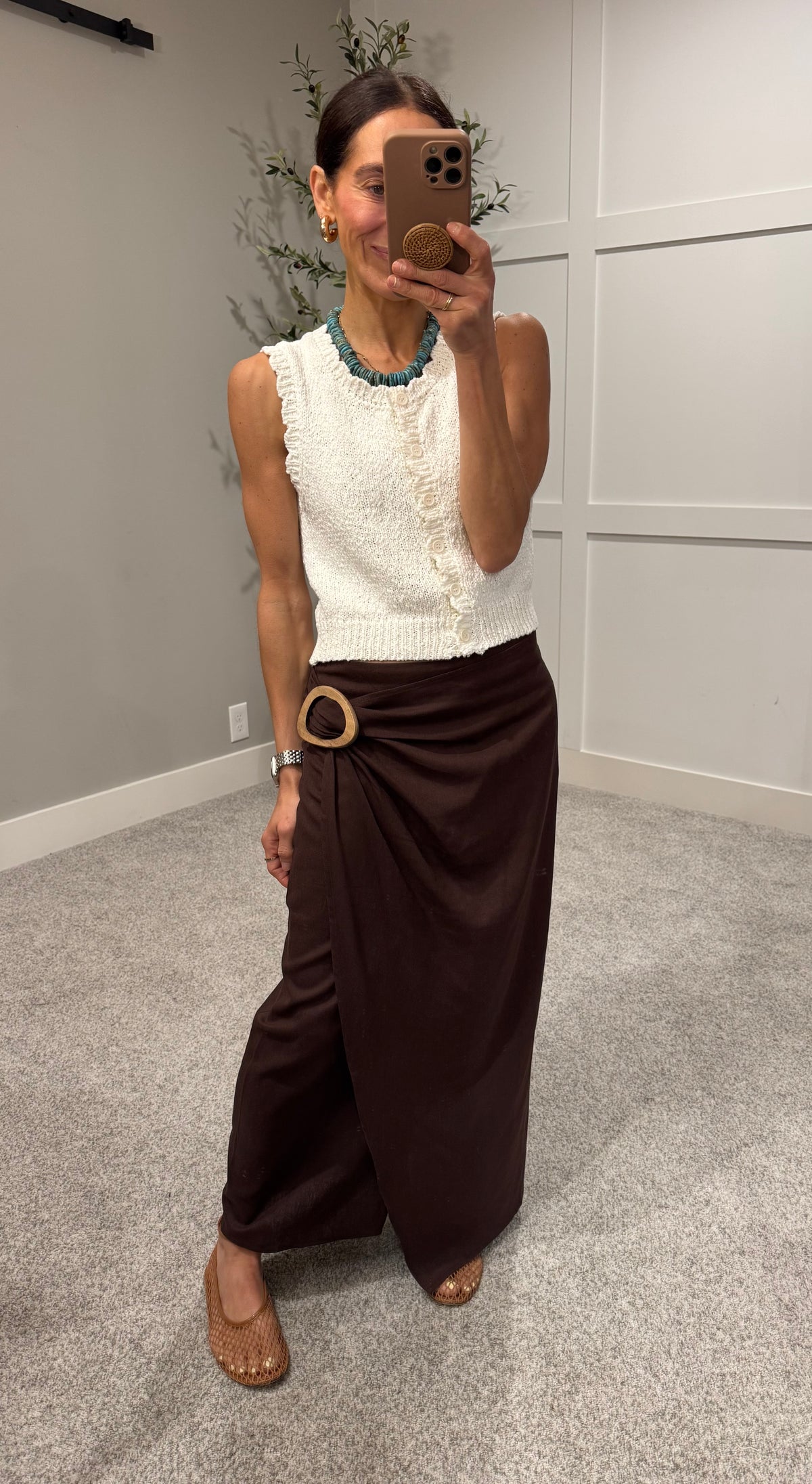 Nora Wrap Skirt | Brown