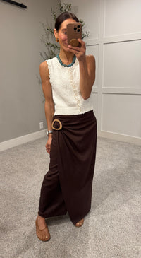 Nora Wrap Skirt | Brown