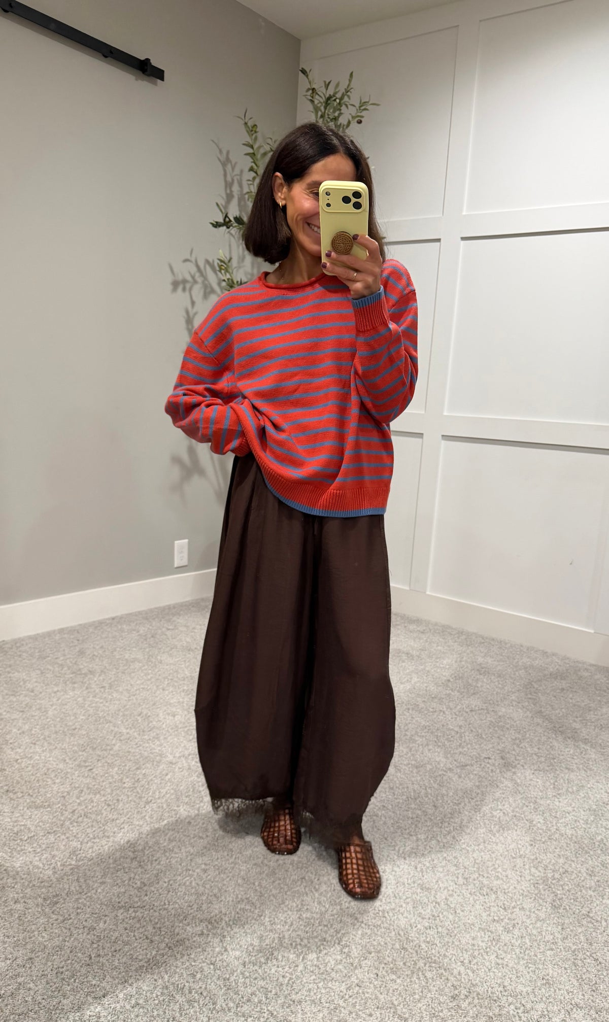 The Rosalie Lace Trim Pants | Espresso