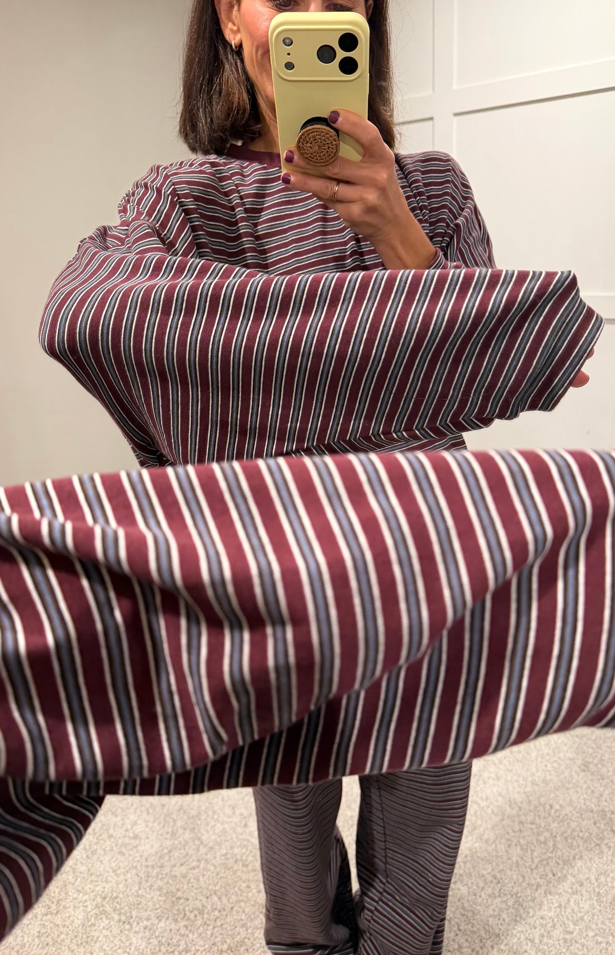 Lorenze Striped Set | Maroon Multi Stripe